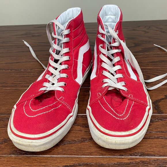 Vans Sk8-Hi Classic Hi Tops Mens 11 Red - Picture 1 of 11